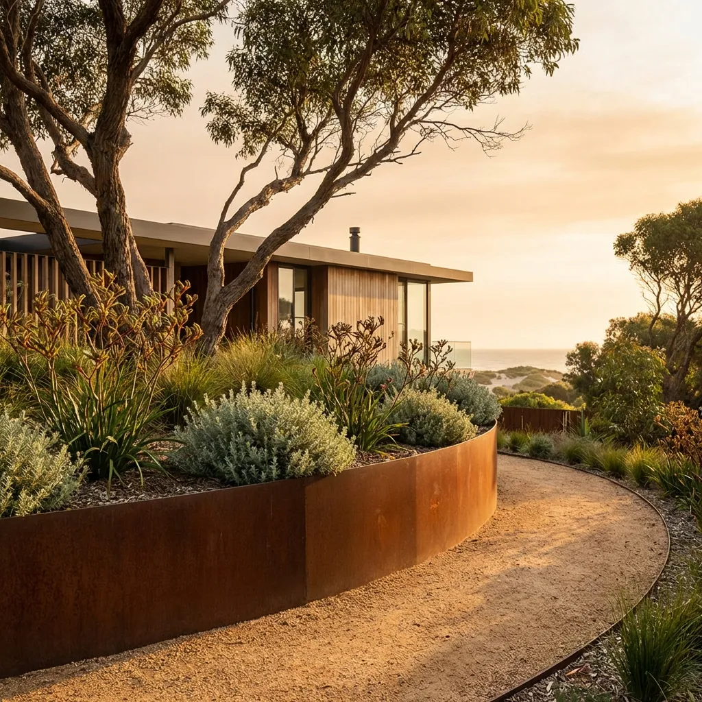 Corten Steel Garden Edging Mornington Peninsula